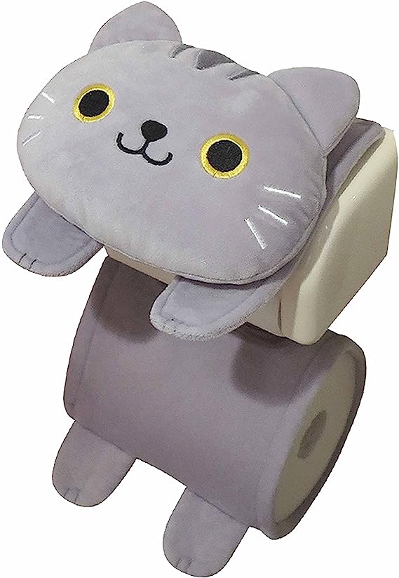 灰色猫トイレペーパーホルダー